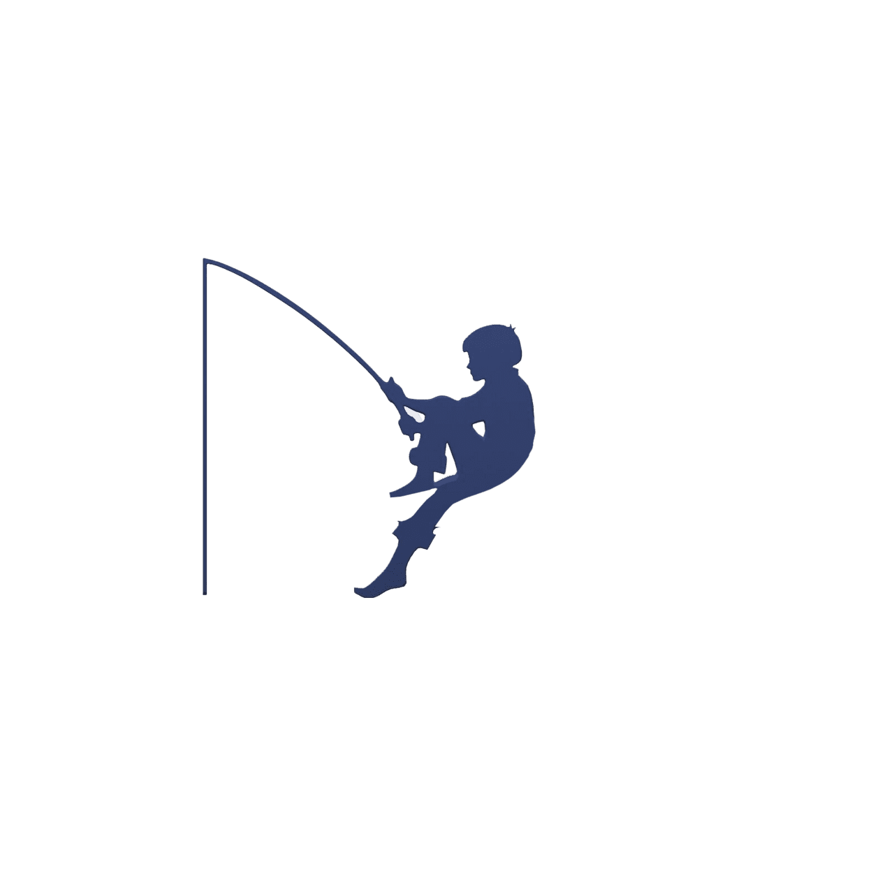 Fishing pole dreamwork logo without rot clipart