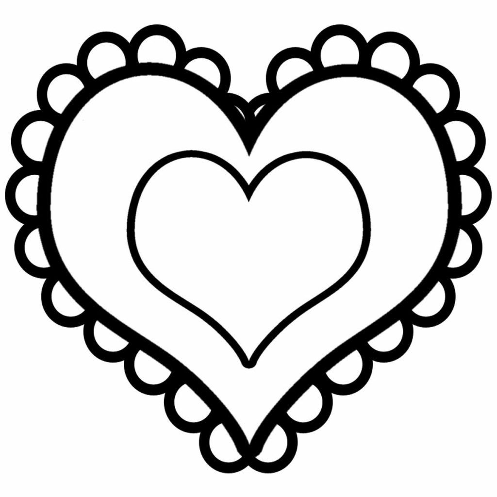 Black white heart valentine coloring pages best for kids clipart image