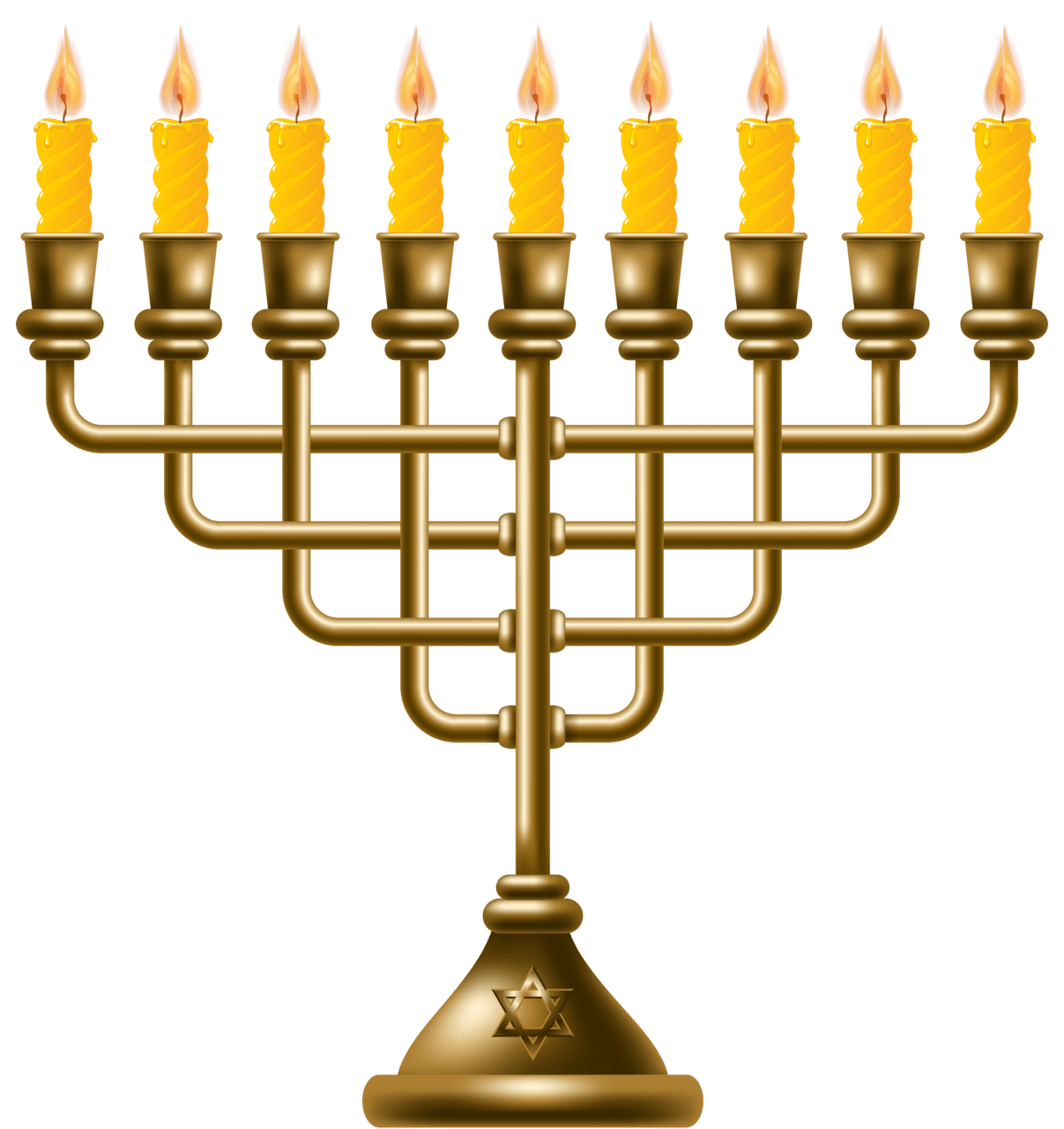 Hanukkah golden menorah clipart best picture