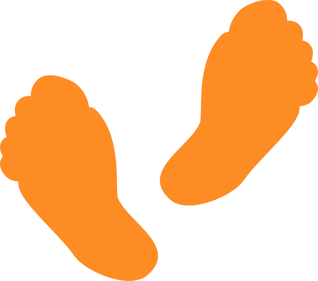 Footprint vector silhouettes clipart