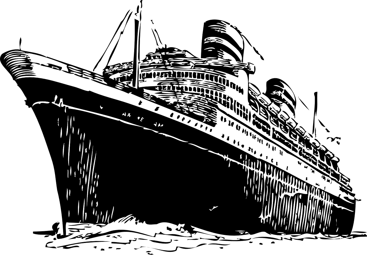 Cruise ship boat vector graphic clipart