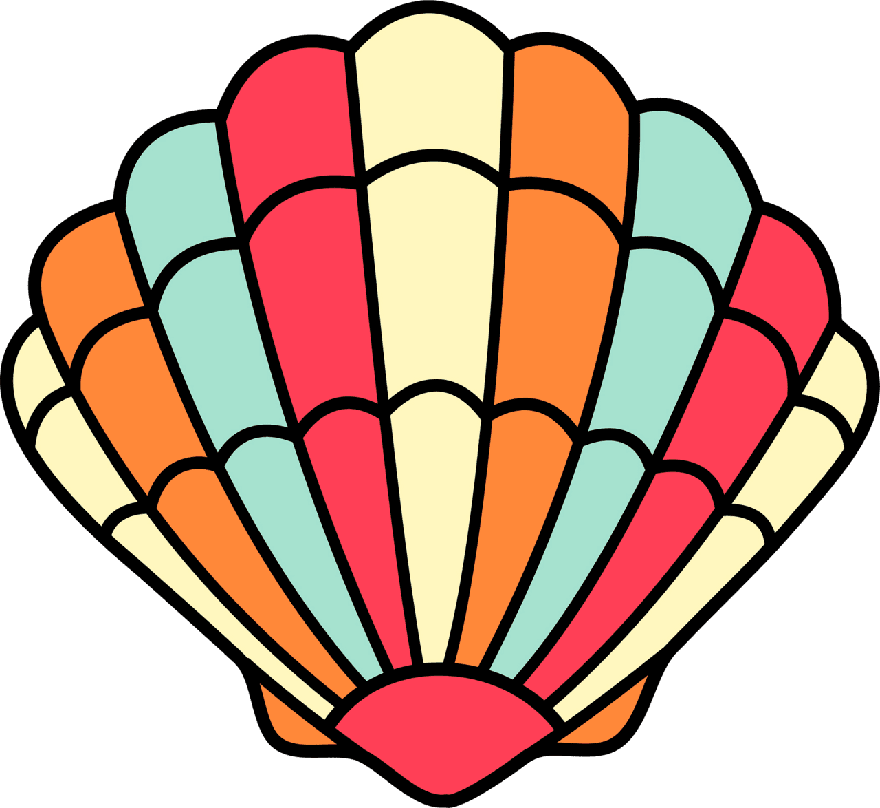 Multicolored shell vector clipart images