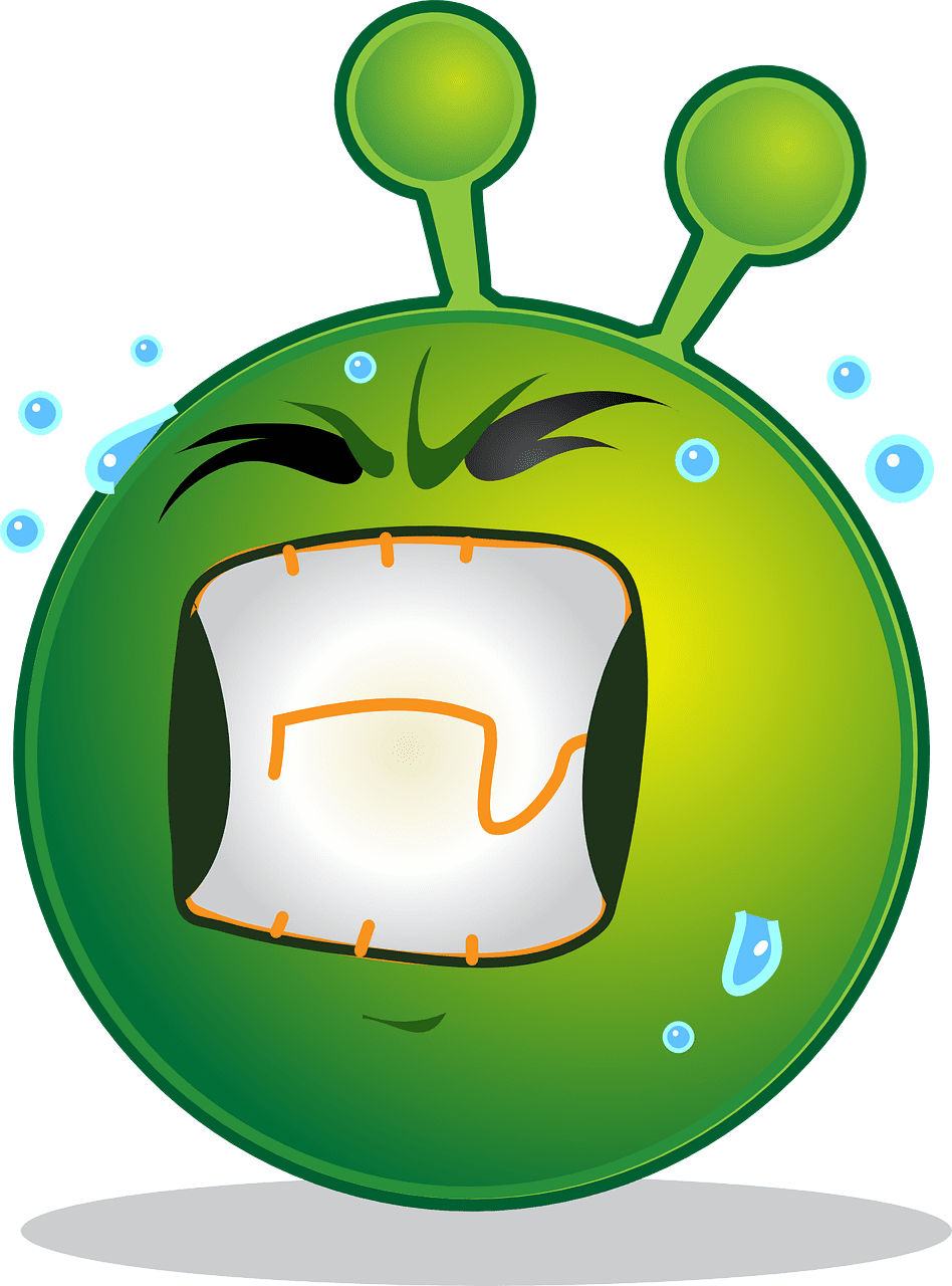 Alien smiley emoji vector graphic clipart 4