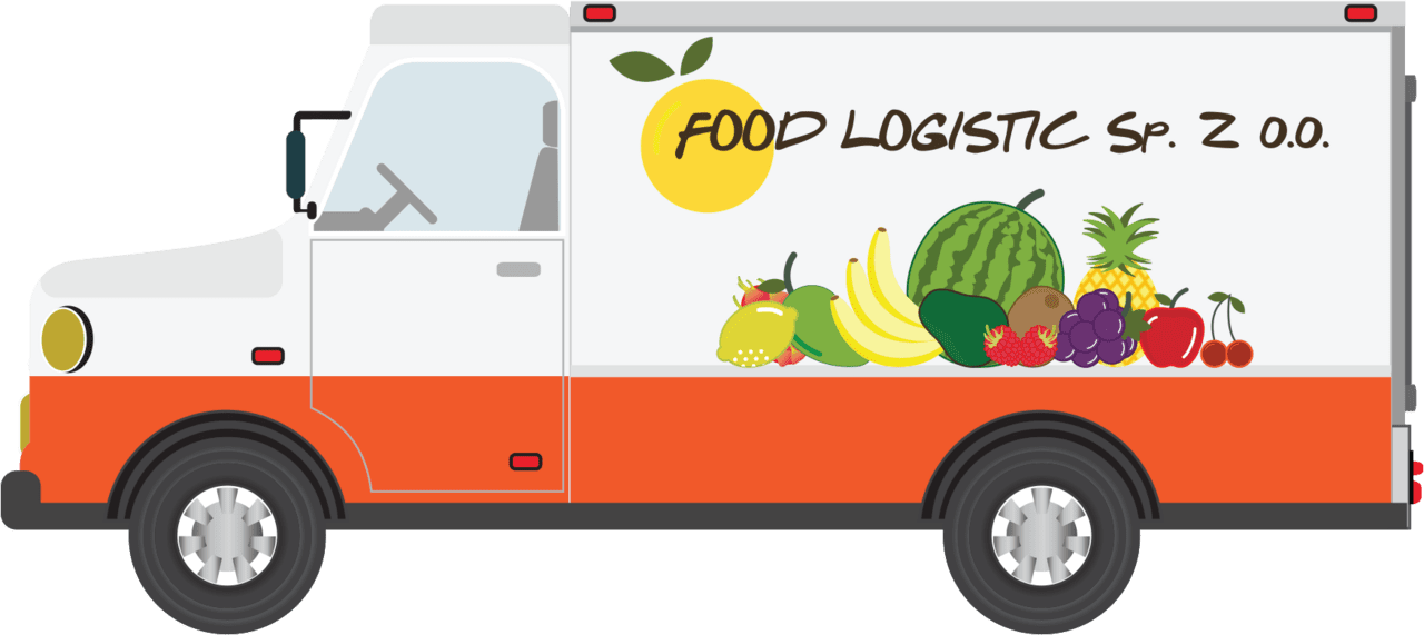 Food truck logistic sp oo your trusted fresh produce distributor clipart logo