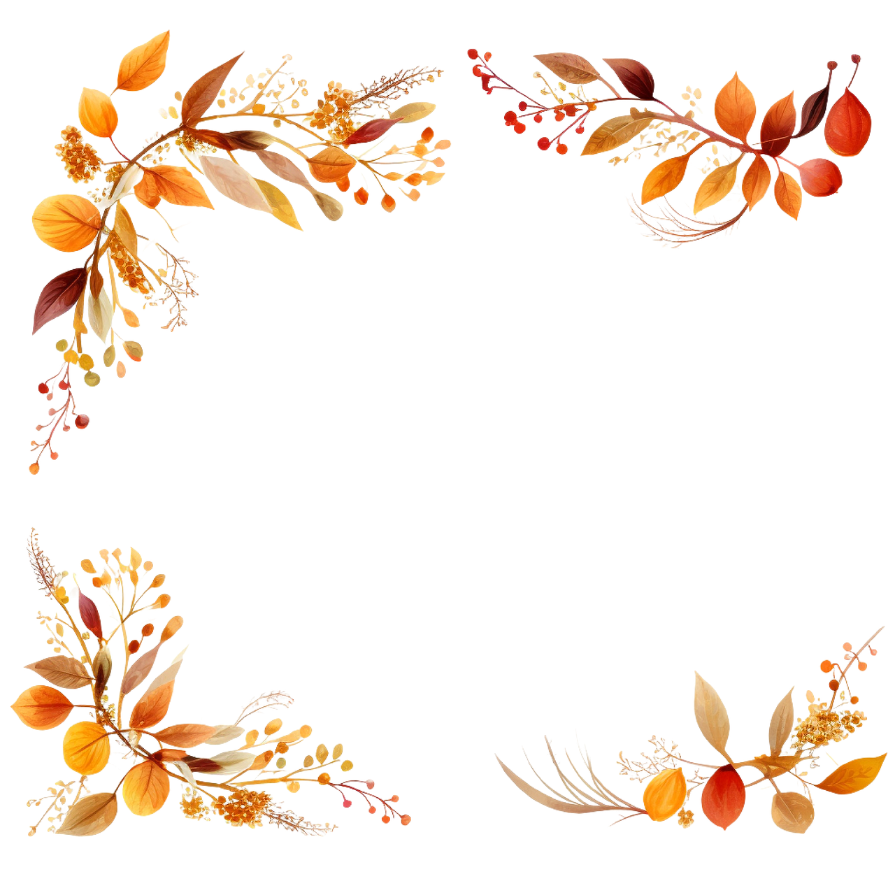 Fall border autumn leaves clipart background