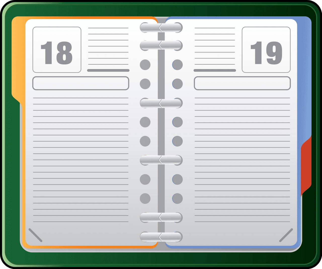 Agenda planner vector clipart images