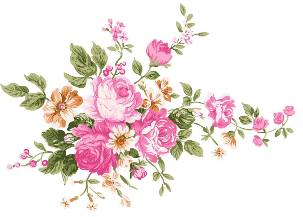 Vintage bouquet of flowers stic clipart image