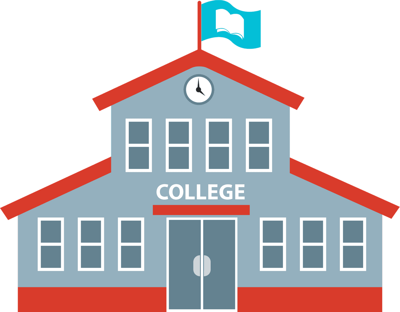 College building vector clipart images