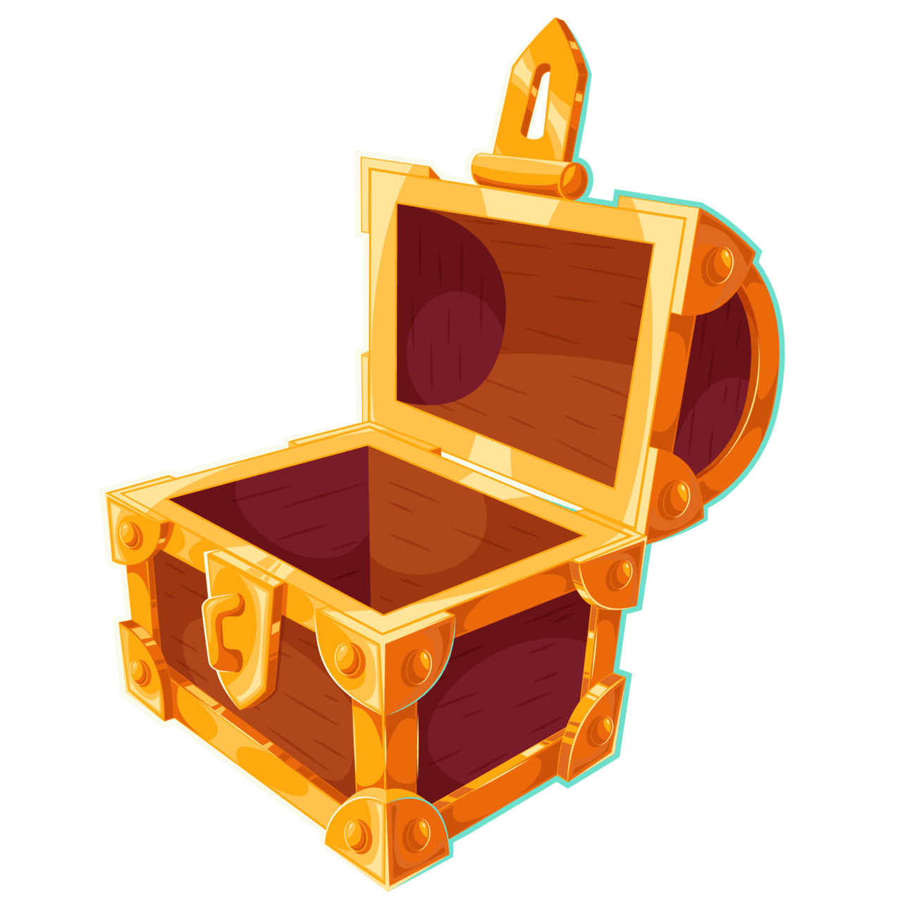 Wooden treasure chest vintage storage box rustic container clipart logo