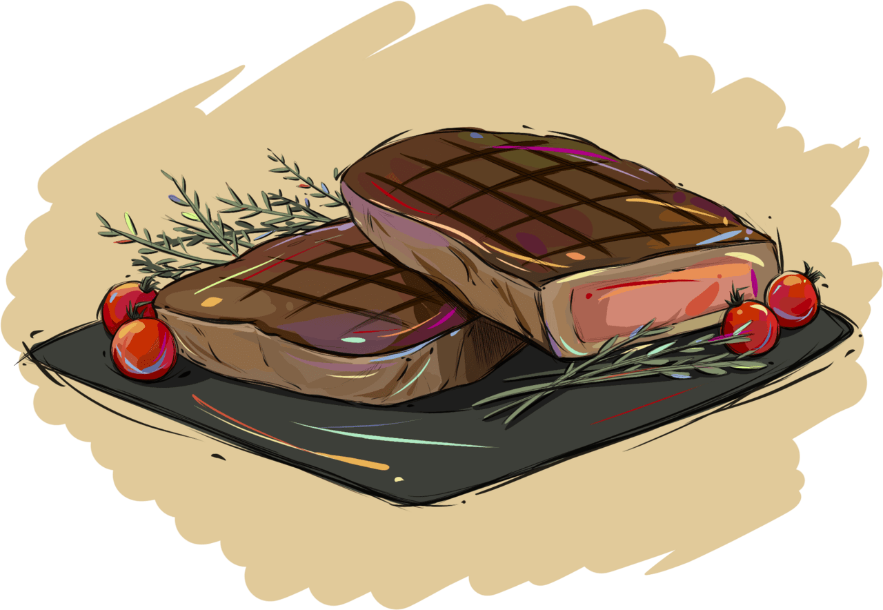 Steak burdock beef plate and food full size image clipart