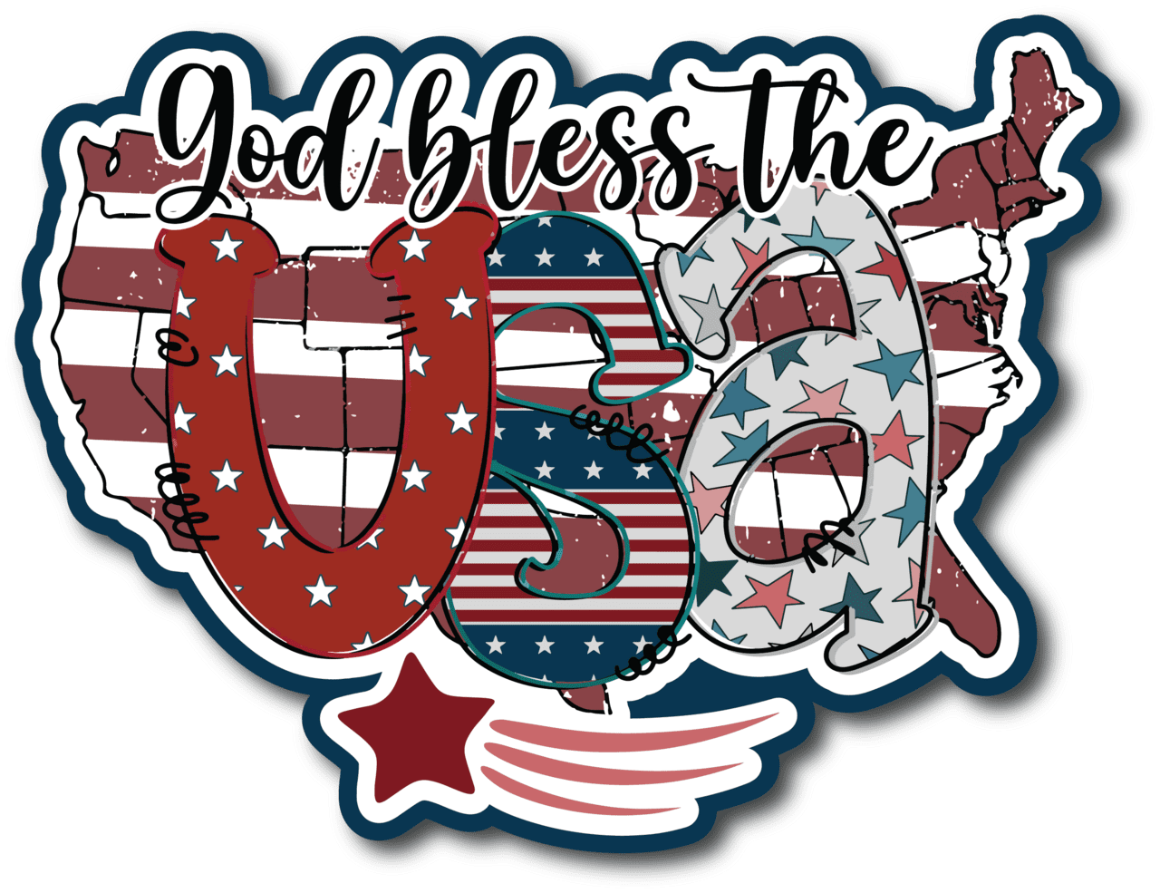 America god bless the usa scrapbook page title sticker clipart picture