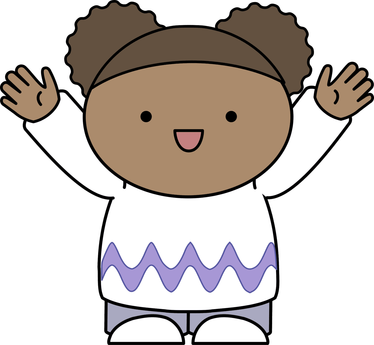 Hello waving with both hands vector clipart images