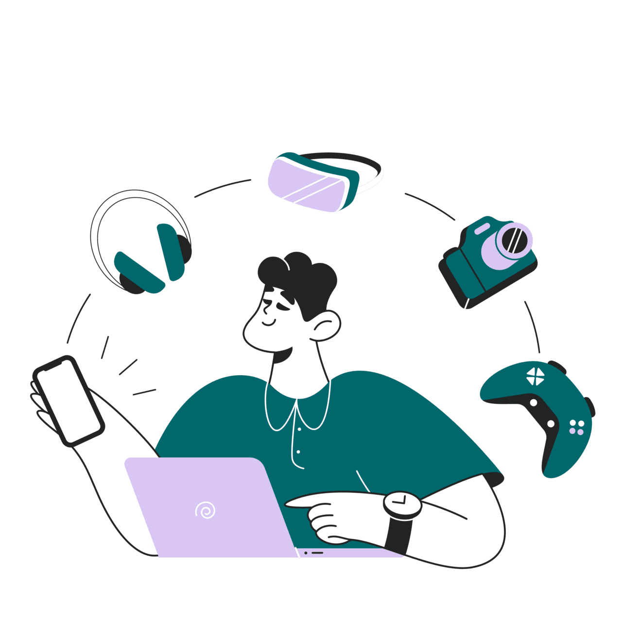 Communicate devices clipart image