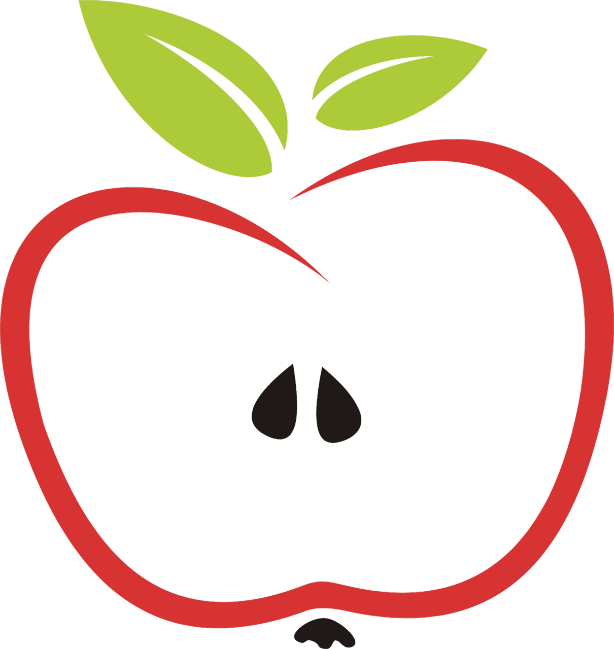 Apples stylized apple leaves clipart vector