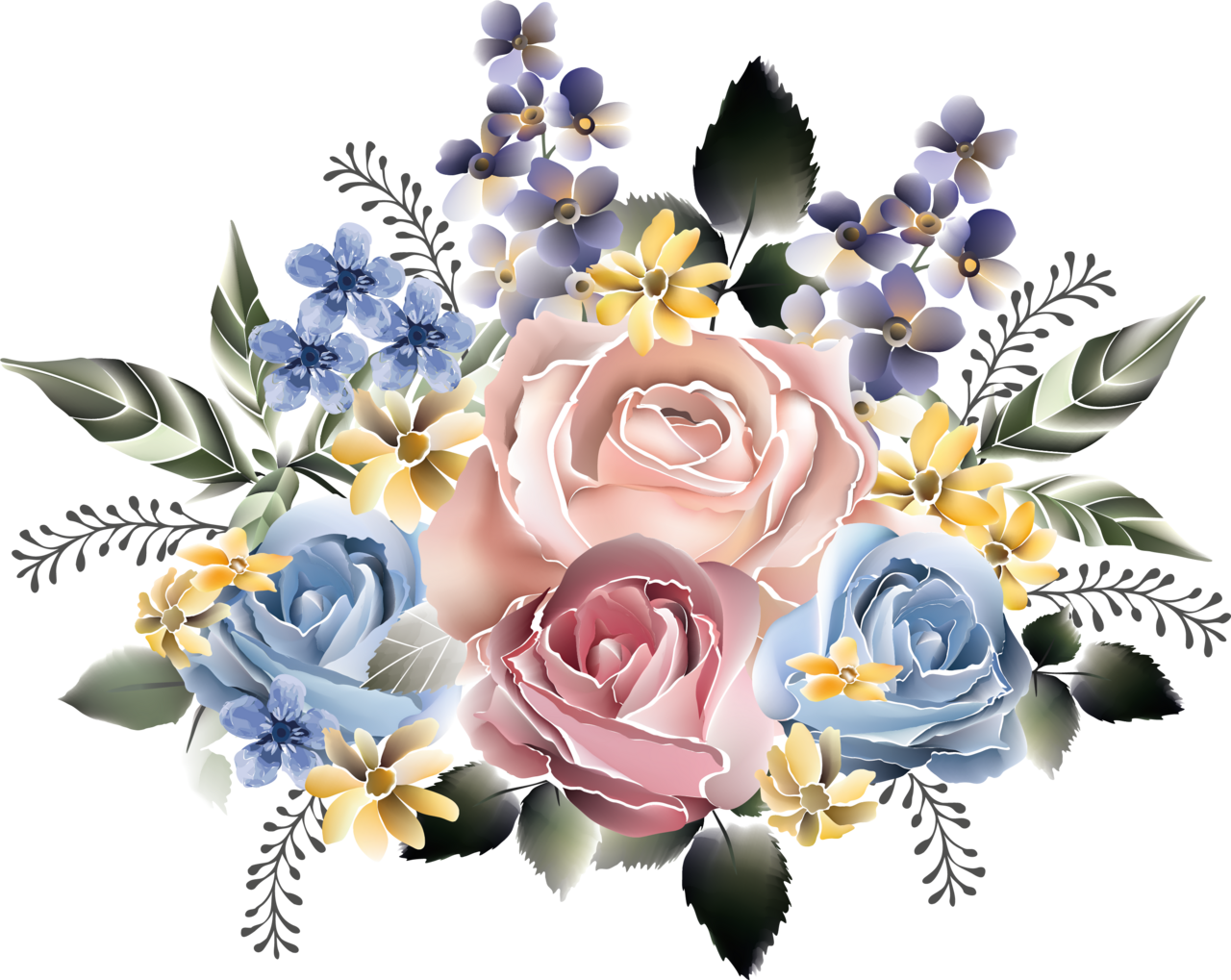 Bouquet of flowers my design beautiful roses floral art flower pictures clipart