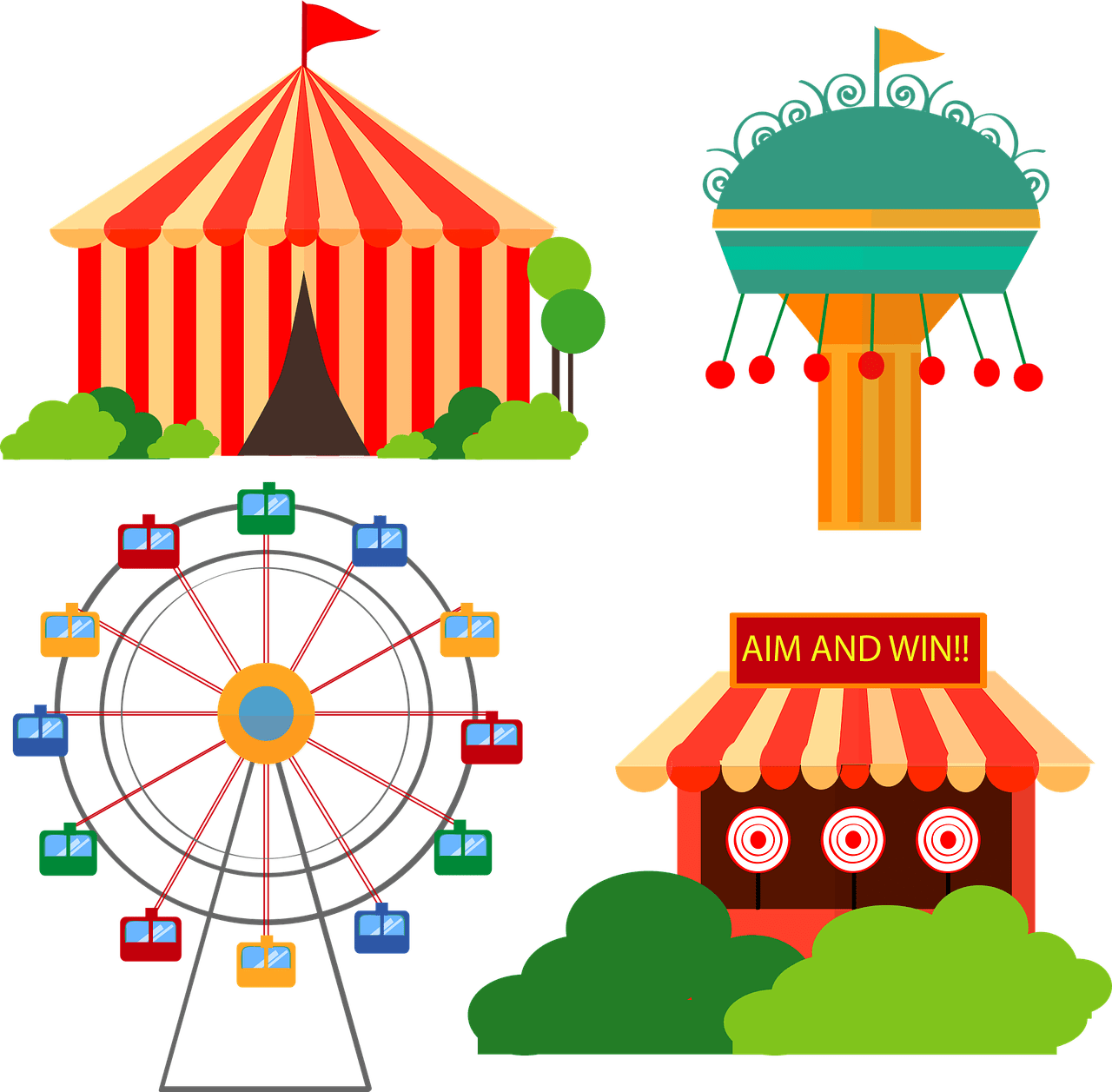 Circus pin page clipart image 2