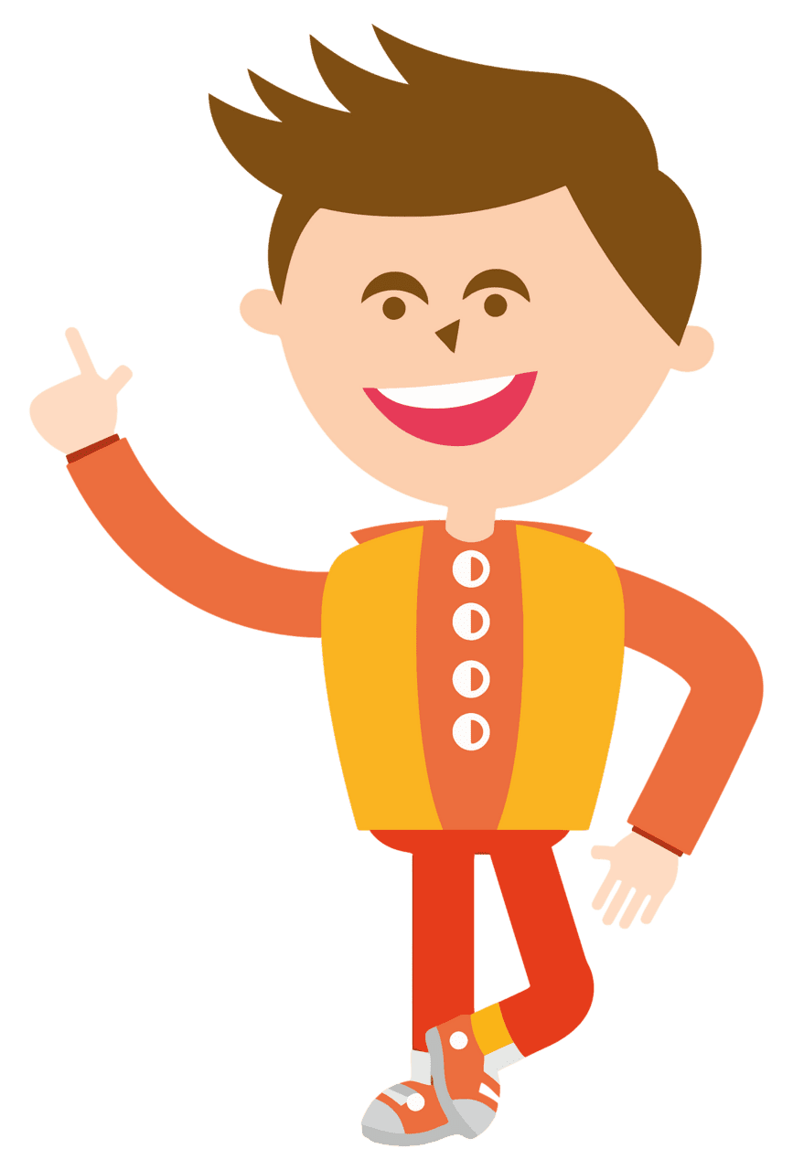 Waving young kid vector clipart images