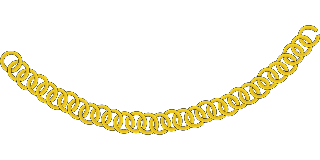 Chain gold jewelry vector graphic clipart