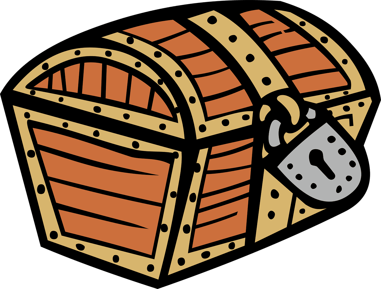 Treasure chest old vector graphic clipart