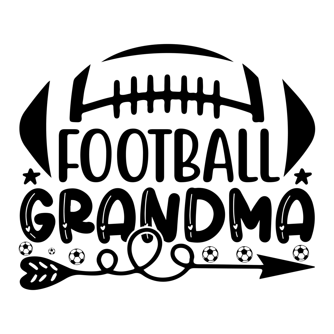 Football black and white grandma clipart clip art