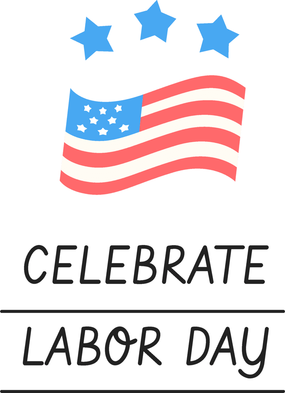 United states flag labor day clipart image