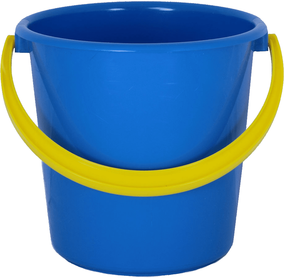 Blue plastic bucket clipart logo