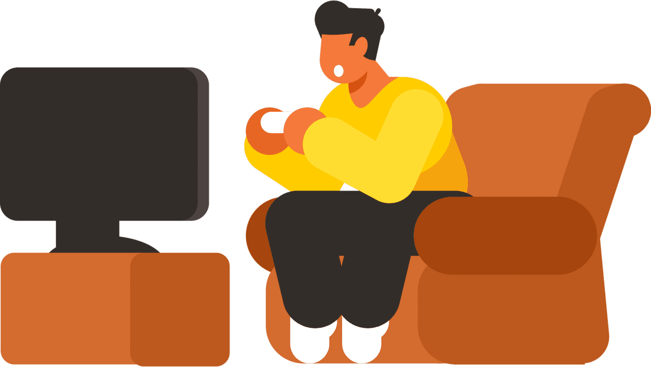 Man playing video games vector clipart images