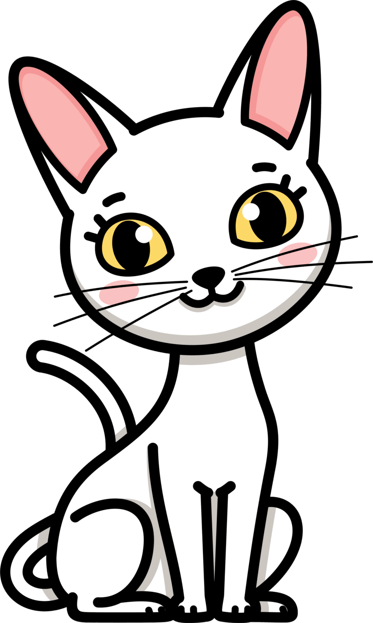 Cat black and white glow in the dark colors clipart picture