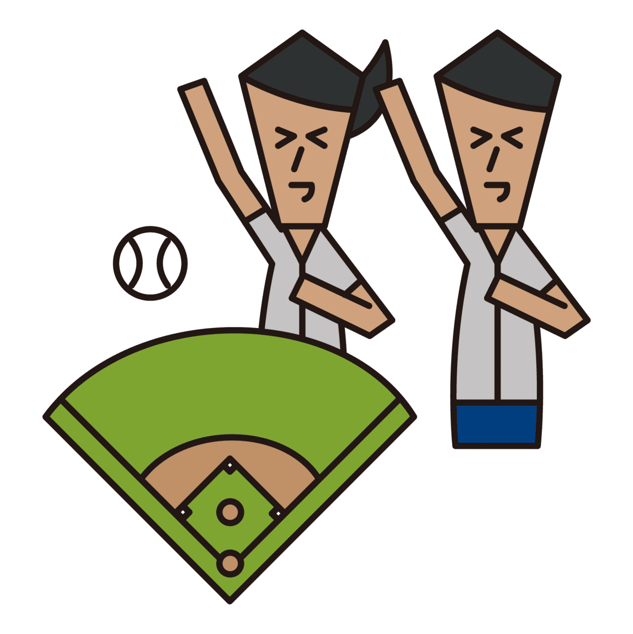 Baseball field of people watching game clipart picture