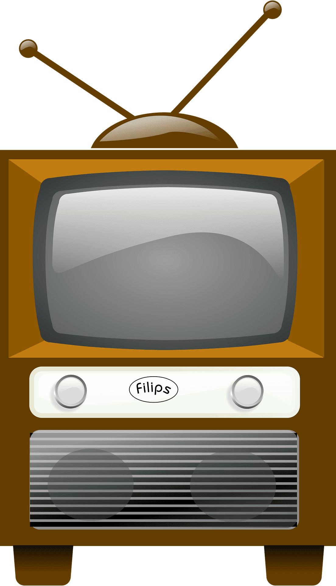 Antique television vector clipart images