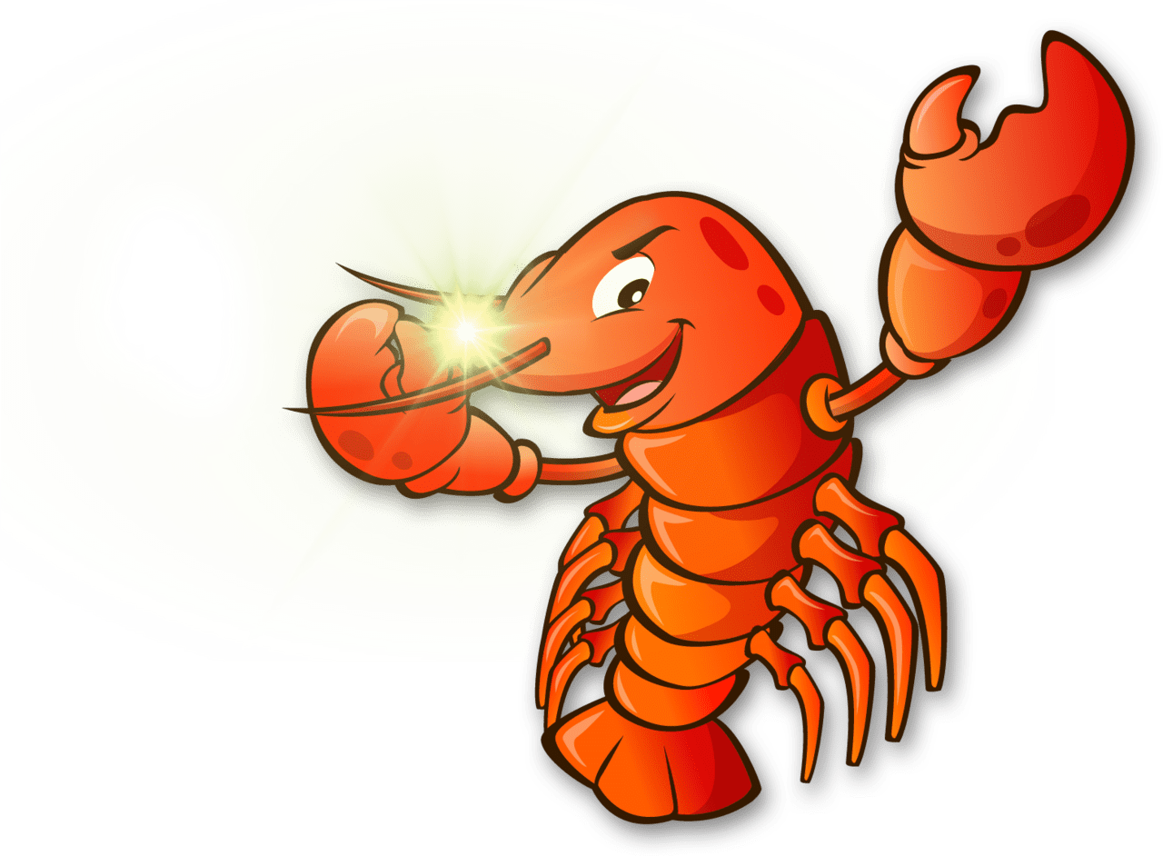 Crawfish lobster cartoon clipart transparent