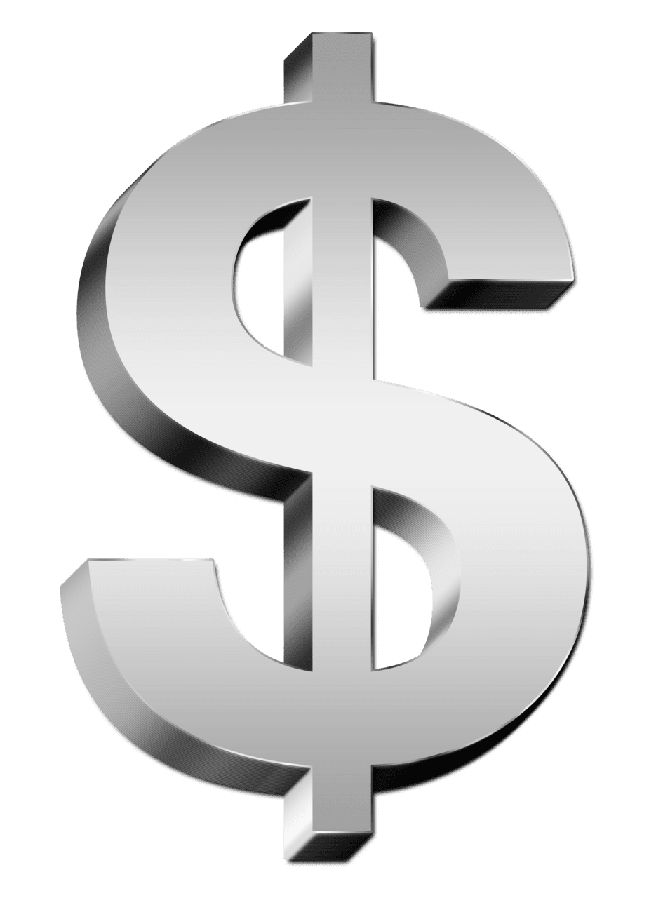 Dollar bill silver sign clipart image