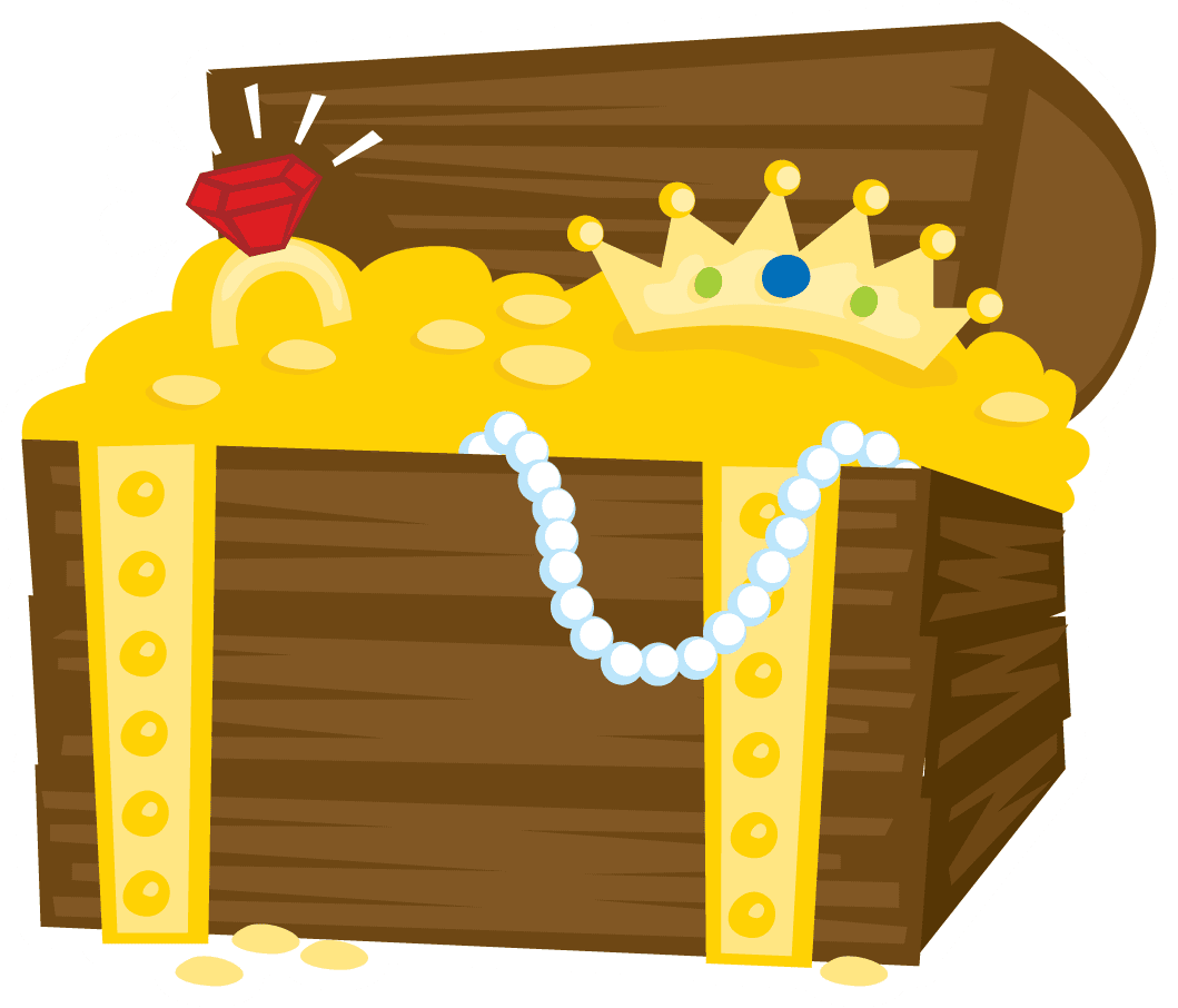 Treasure chest pin page clipart free