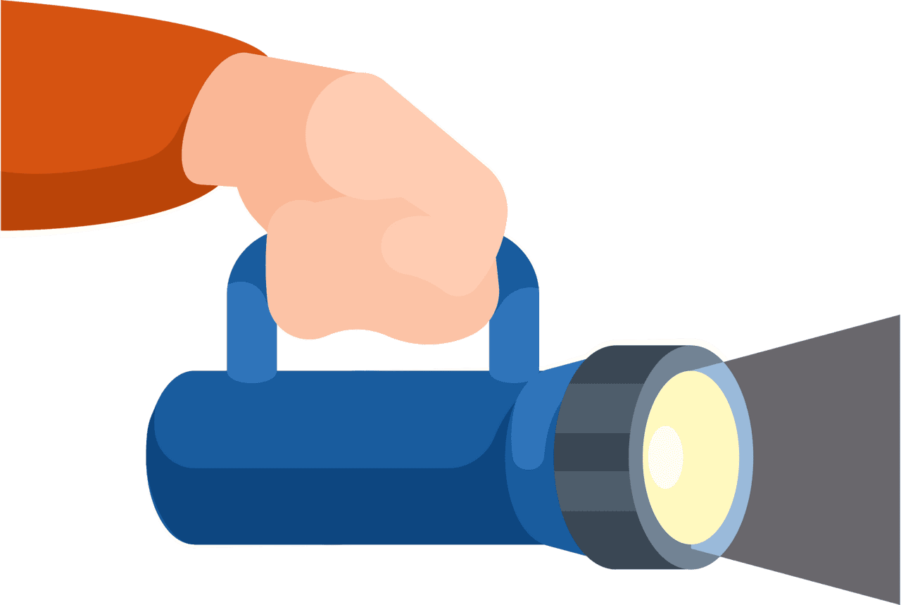 Hand holding flashlight vector clipart images