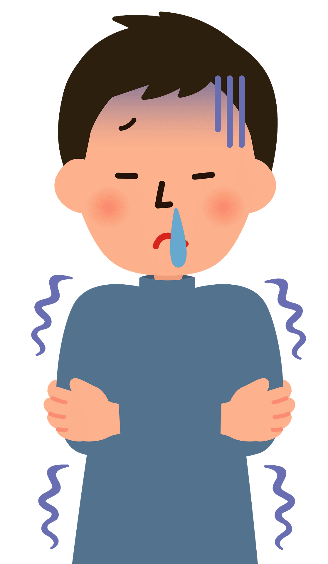 Child is sick with cold and chills vector clipart images