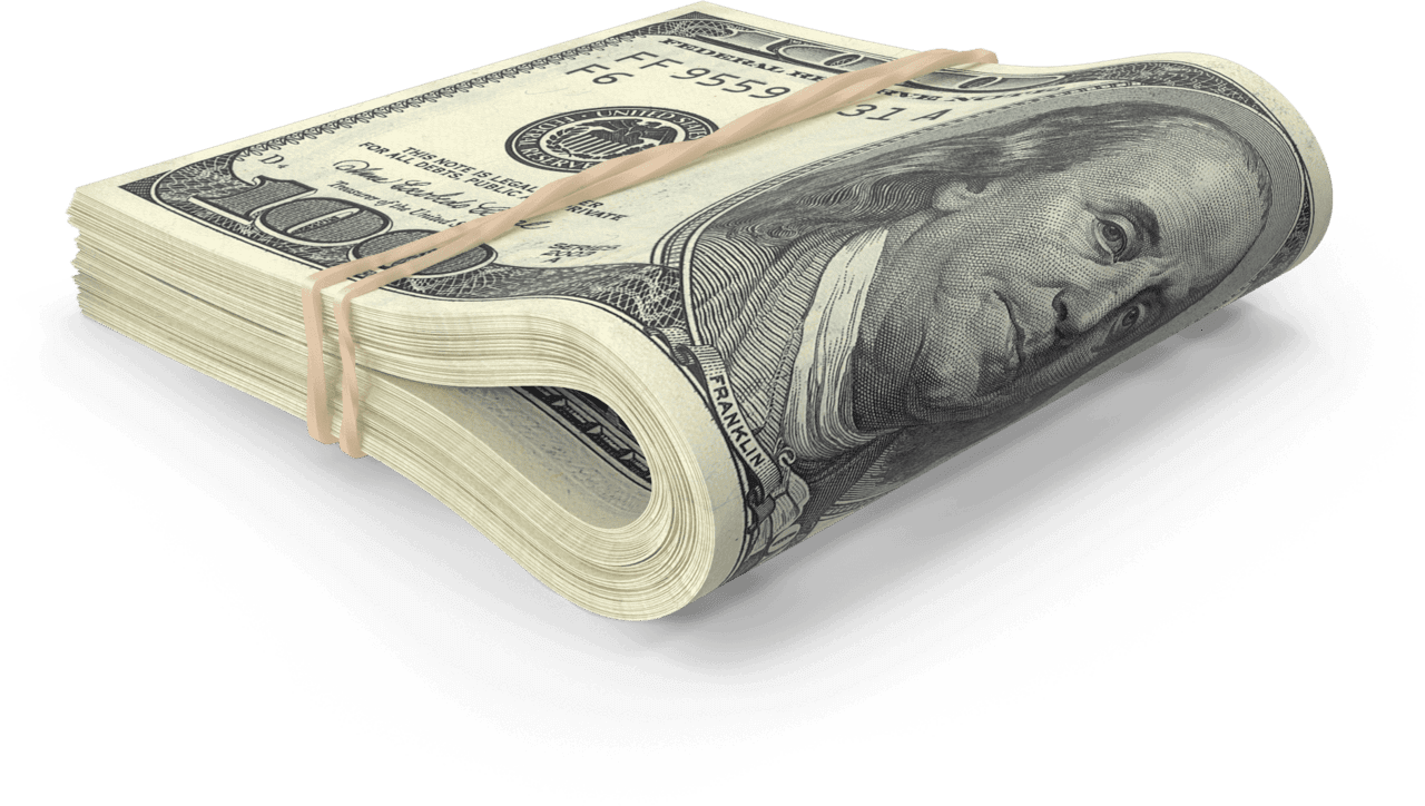 Dollar bill bundle currency image clipart
