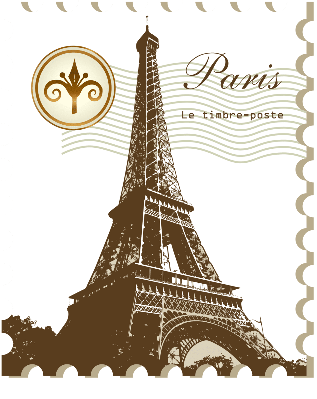 Eiffel tower pin page clipart photo 4