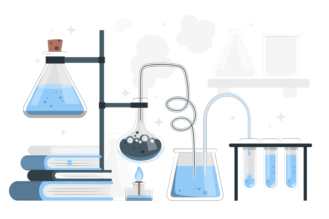 Chemistry lab customizable semi flat pana style clipart vector