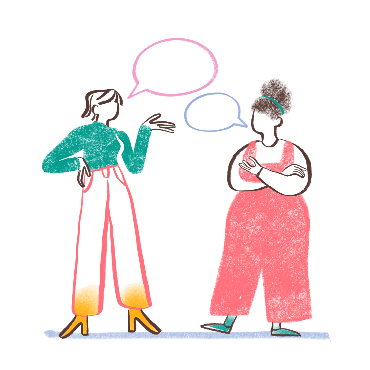 Communicate two women talk clipart free