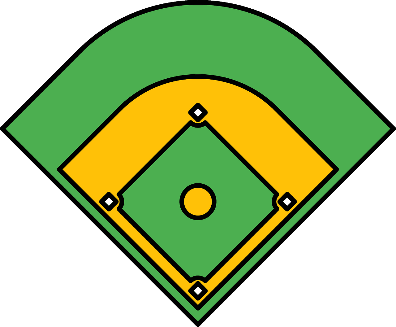 Baseball field diamond vector clipart images 2