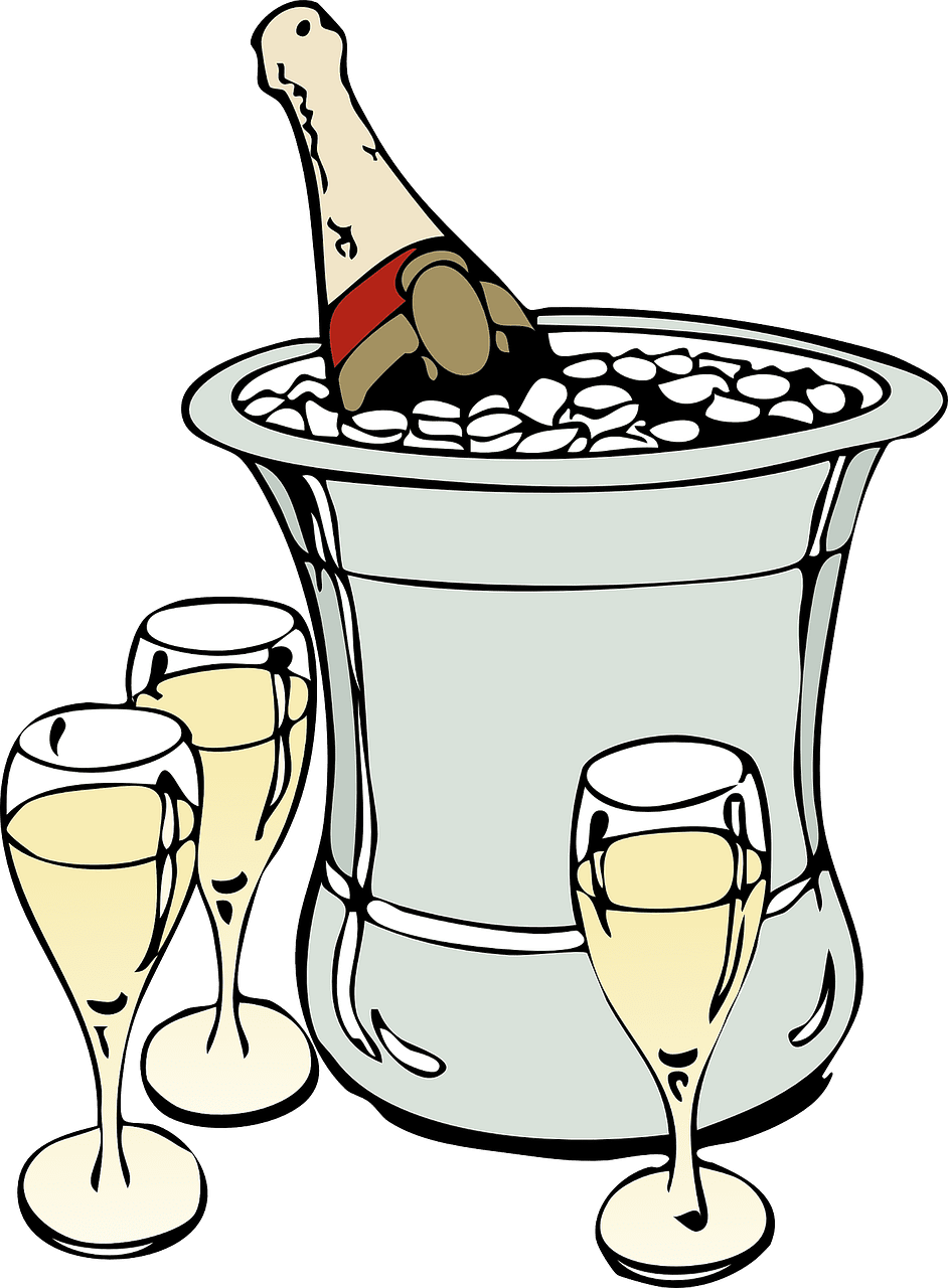 Cocktail champagne ice glasses vector graphic clipart