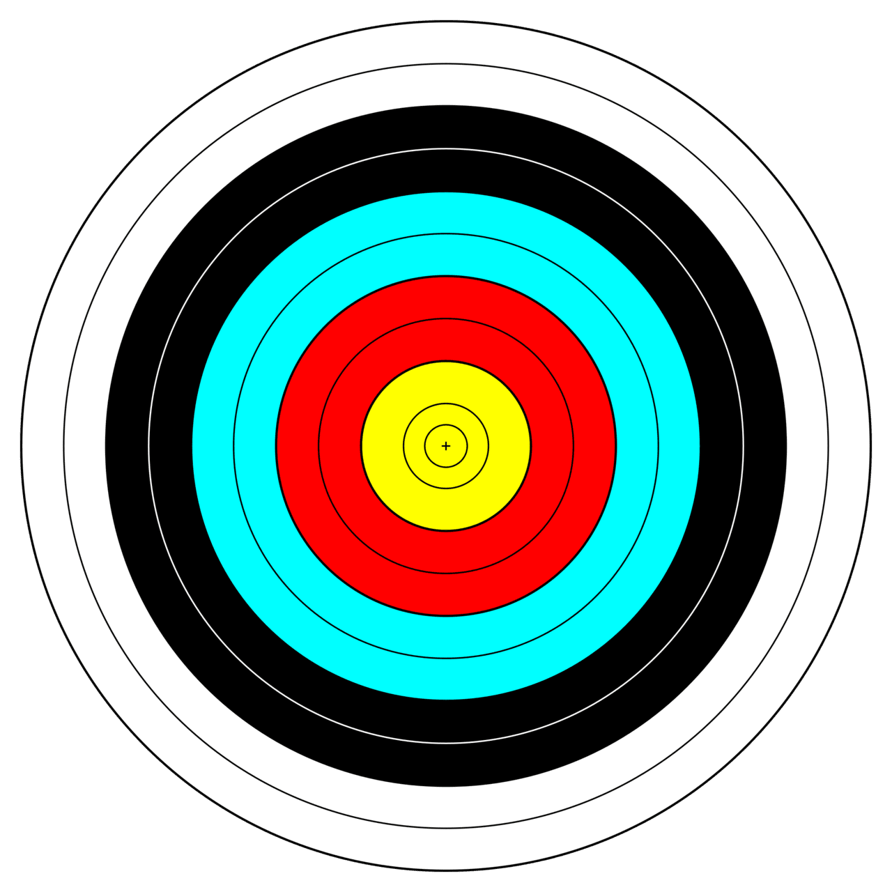 Fita official face archery target clipart vector