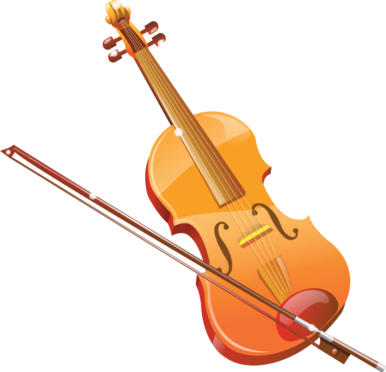 Violin and bow image size clipart