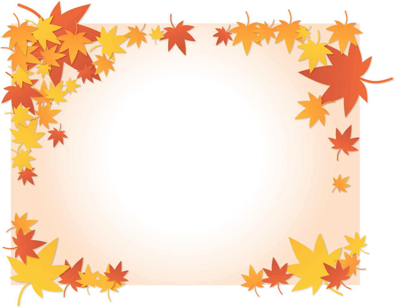 Fall border maple autumn leaves frame vector clipart images