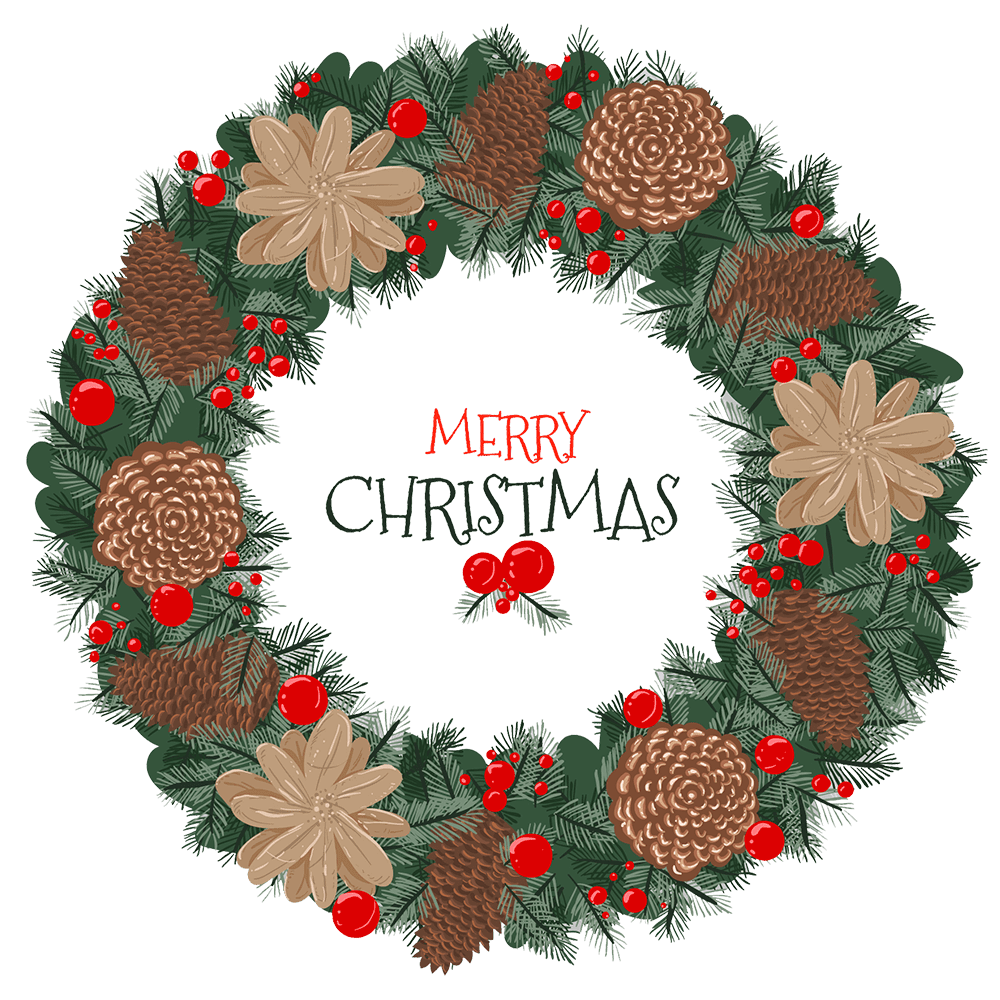 Christmas garland cute wreath clipart for your holiday decorations free