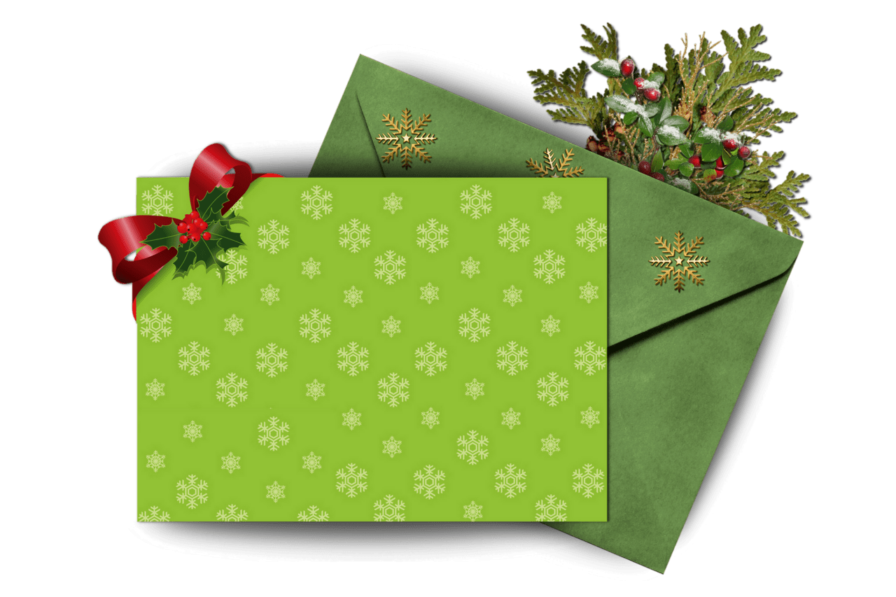 Envelope christmas card clipart image