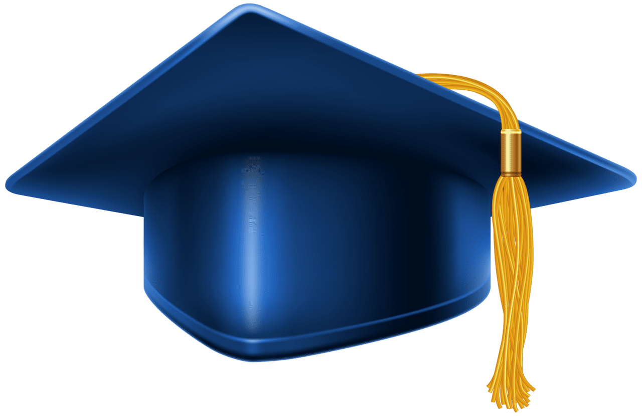 Grad cap blue graduation clipart image