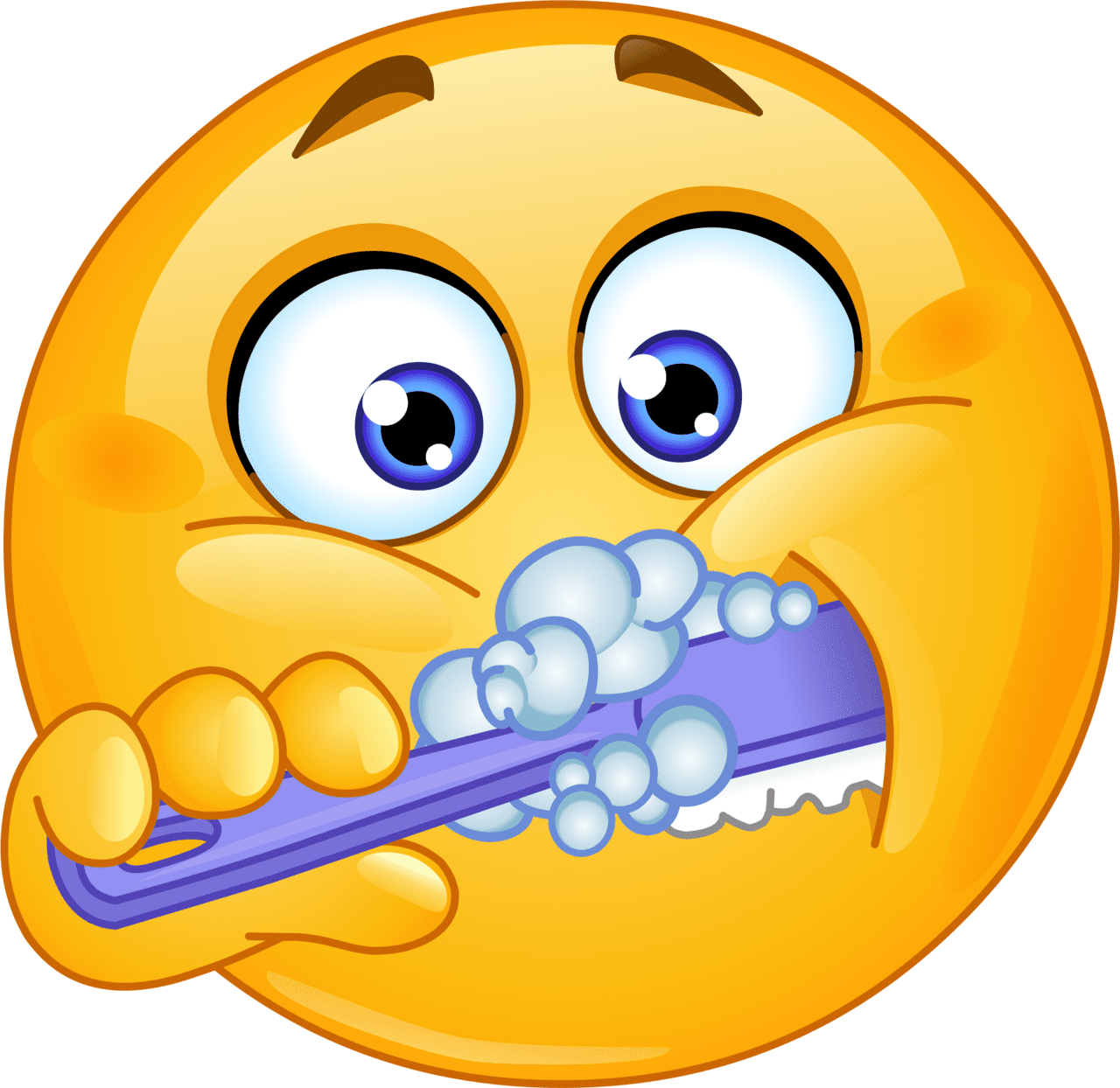 Brushing teeth emoji decal clipart transparent