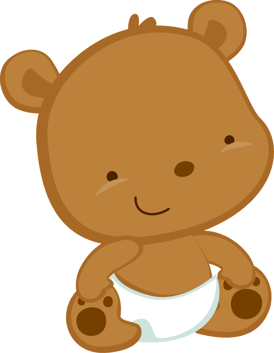 Minus say hello baby bear shower teddy clipart image