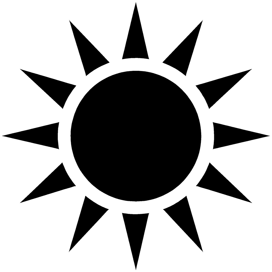 Black and white sun clipart background